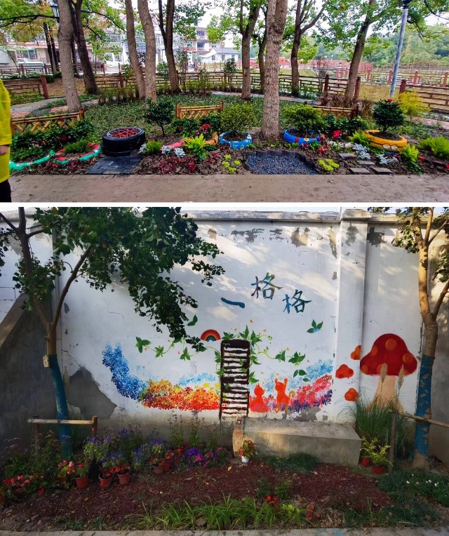 華理師生設計打造的鄉村微花園。學校供圖